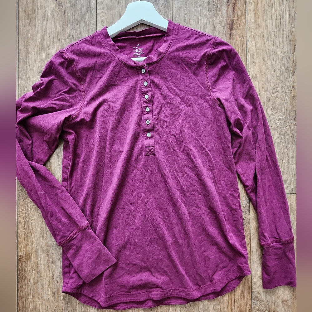 ThirdLove Women's Long Sleeve Henley - Purple